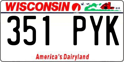 WI license plate 351PYK