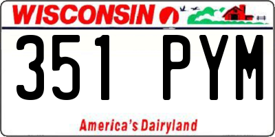 WI license plate 351PYM