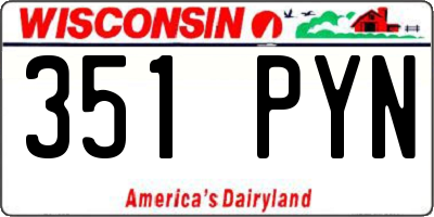 WI license plate 351PYN