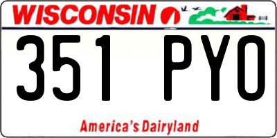 WI license plate 351PYO