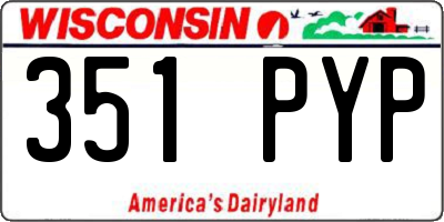 WI license plate 351PYP