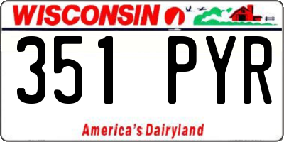 WI license plate 351PYR