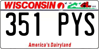 WI license plate 351PYS