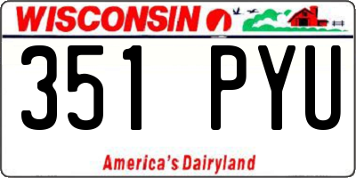 WI license plate 351PYU