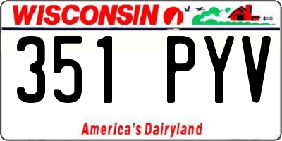 WI license plate 351PYV
