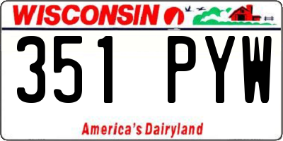 WI license plate 351PYW