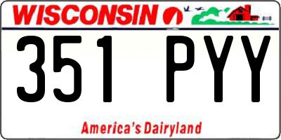 WI license plate 351PYY