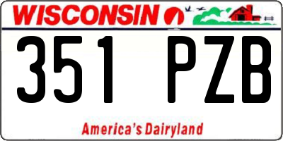 WI license plate 351PZB