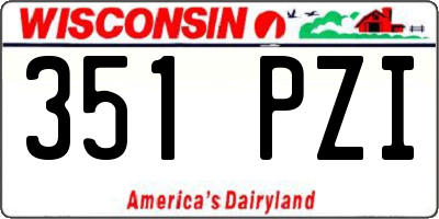 WI license plate 351PZI