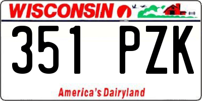 WI license plate 351PZK