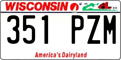 WI license plate 351PZM