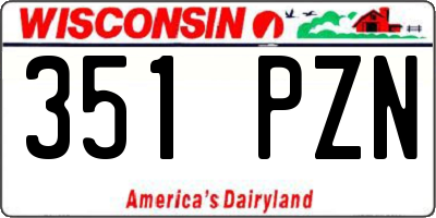 WI license plate 351PZN