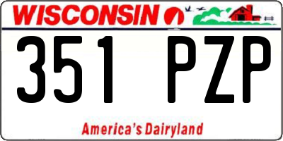 WI license plate 351PZP