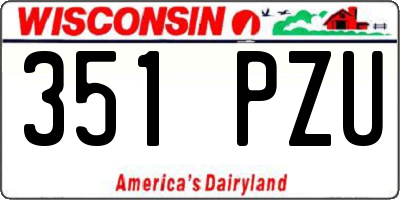 WI license plate 351PZU