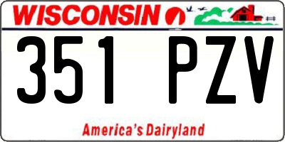 WI license plate 351PZV