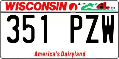 WI license plate 351PZW