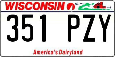 WI license plate 351PZY