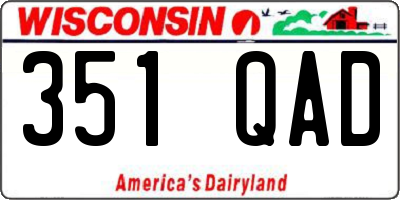 WI license plate 351QAD