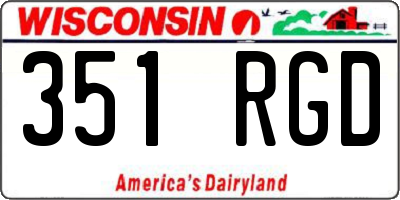 WI license plate 351RGD