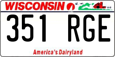WI license plate 351RGE