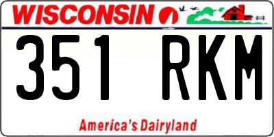 WI license plate 351RKM
