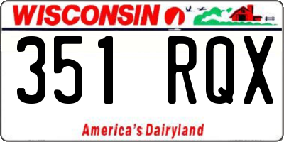 WI license plate 351RQX