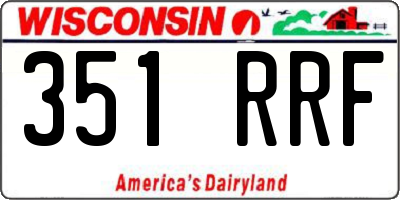 WI license plate 351RRF