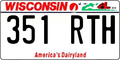 WI license plate 351RTH