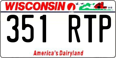 WI license plate 351RTP