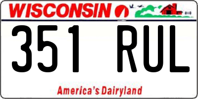 WI license plate 351RUL