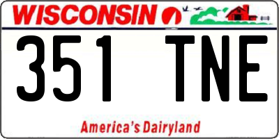 WI license plate 351TNE