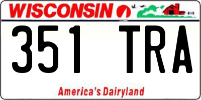 WI license plate 351TRA