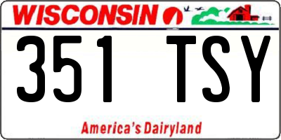 WI license plate 351TSY