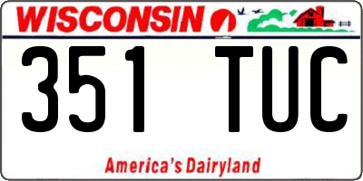 WI license plate 351TUC