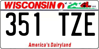 WI license plate 351TZE