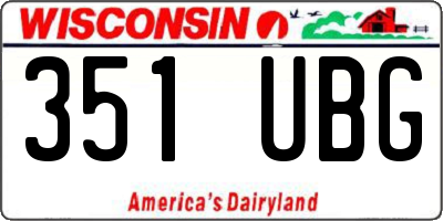 WI license plate 351UBG