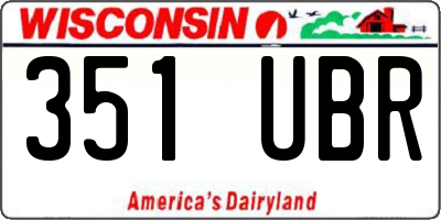 WI license plate 351UBR