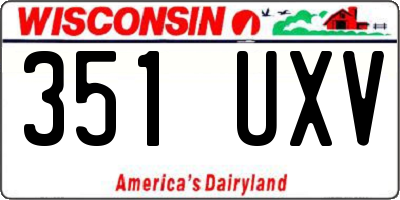 WI license plate 351UXV