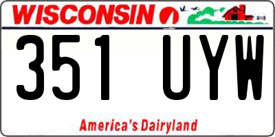 WI license plate 351UYW