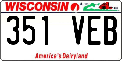 WI license plate 351VEB