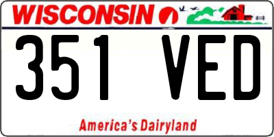 WI license plate 351VED