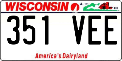WI license plate 351VEE