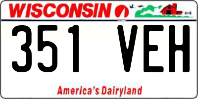 WI license plate 351VEH