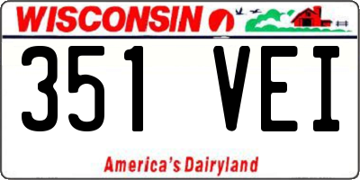 WI license plate 351VEI