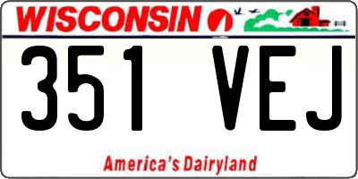 WI license plate 351VEJ