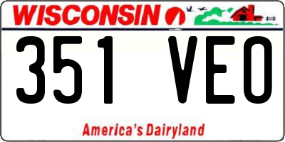 WI license plate 351VEO