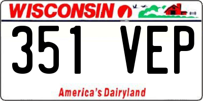 WI license plate 351VEP