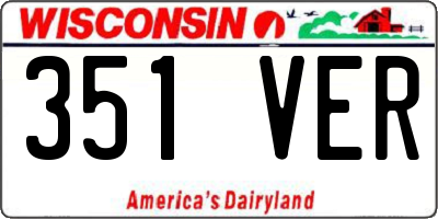 WI license plate 351VER