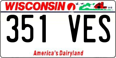 WI license plate 351VES