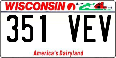 WI license plate 351VEV